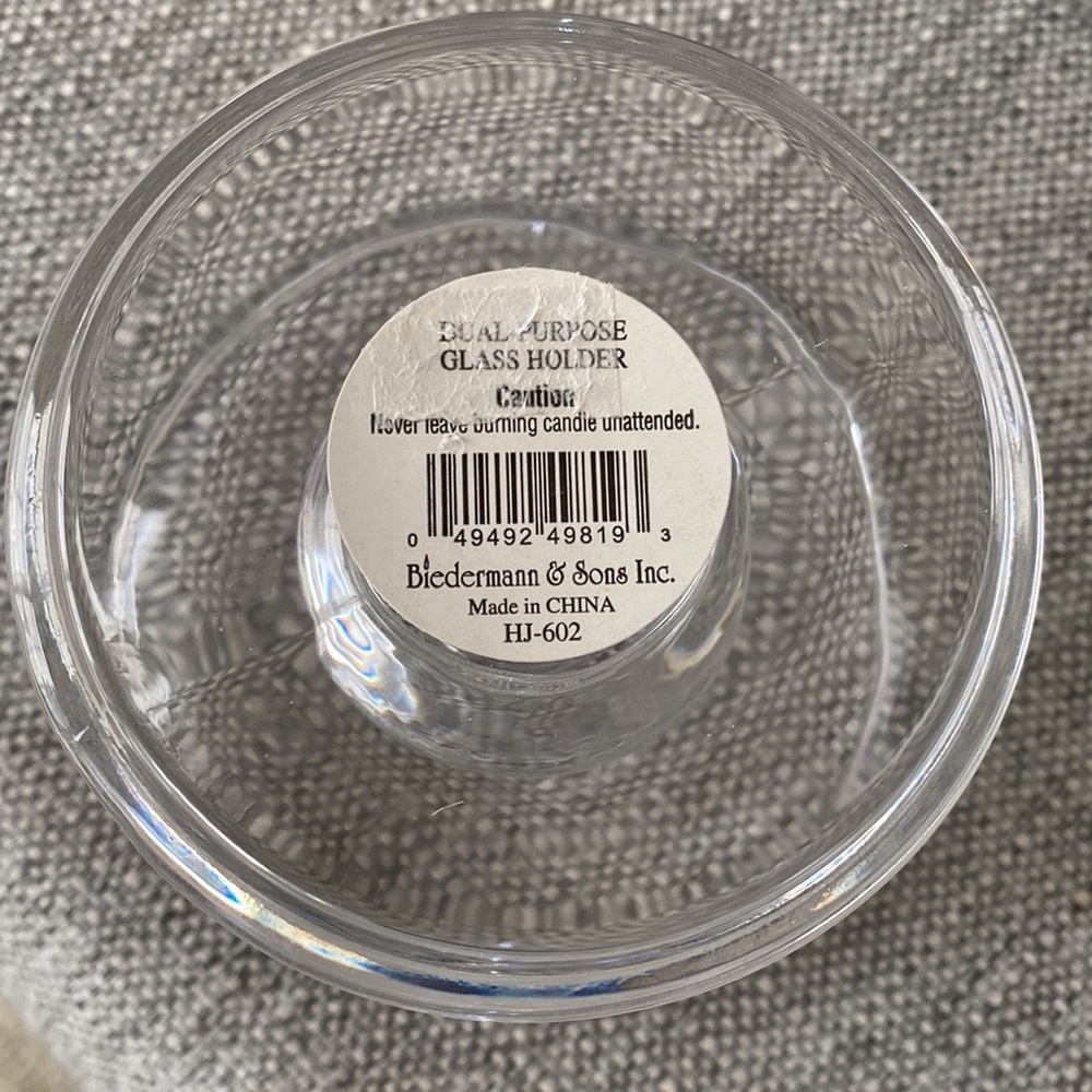 2 Glass Pillar & Taper Candle Holders - Picture 4 of 5